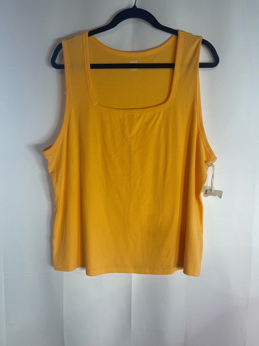 a.n.a Bright Orange Ribbed Square Neck Tank Top - Picture 2 of 7